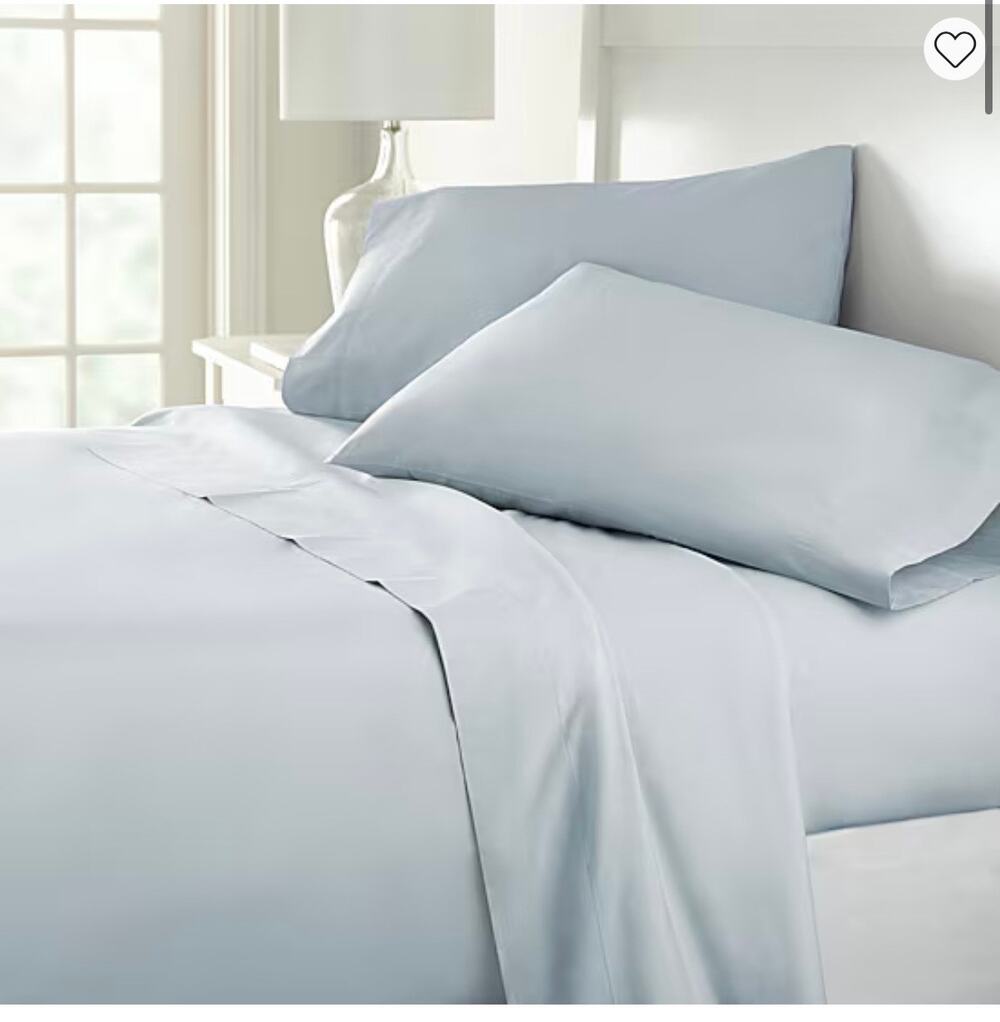 NEW! Home Expressions 4PC Premium Cotton Percale Sheet Set KING Blue